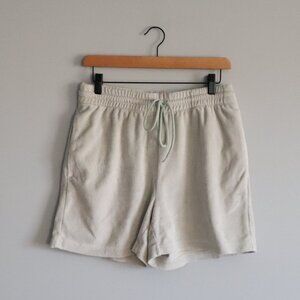 TNA Womens Sz M‎ Green Towel Terry High-Rise Stretch Sweatshorts